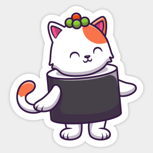 Cute Cat Sushi Salmon (3) Sticker
